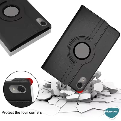 Microsonic Samsung Galaxy Tab S10 FE Kılıf 360 Rotating Stand Deri Koyu Pembe