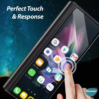 Microsonic Samsung Galaxy Z Fold 7 Tam Kaplayan Temperli Cam Ekran Koruyucu Siyah