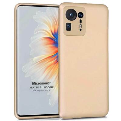 Microsonic Xiaomi Mi Mix 4 Kılıf Matte Silicone Gold