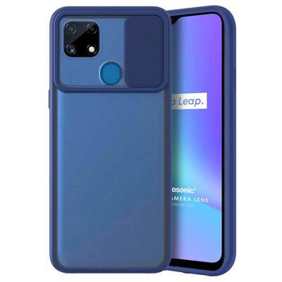 Microsonic Realme C25s Kılıf Slide Camera Lens Protection Lacivert