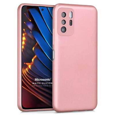 Microsonic Xiaomi Poco X3 GT Kılıf Matte Silicone Rose Gold