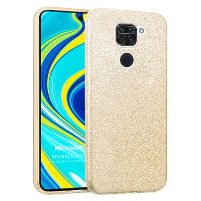 Microsonic Xiaomi Redmi Note 9 Kılıf Sparkle Shiny Gold