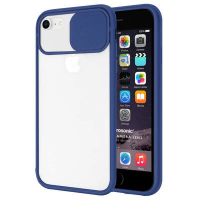 Microsonic  Apple iPhone 6 Kılıf Slide Camera Lens Protection Lacivert