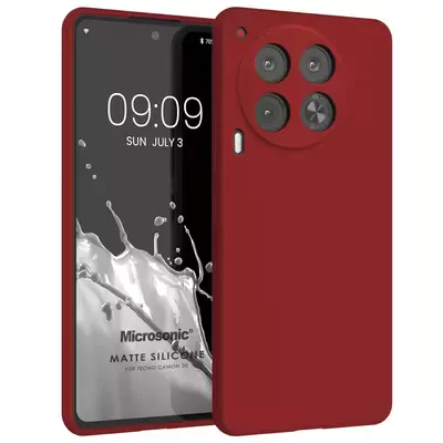 Microsonic Matte Silicone TECNO Camon 30 Kılıf Kırmızı