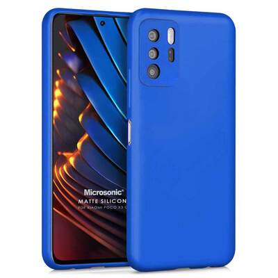 Microsonic Xiaomi Poco X3 GT Kılıf Matte Silicone Mavi