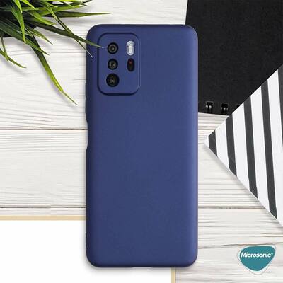 Microsonic Xiaomi Poco X3 GT Kılıf Matte Silicone Mavi