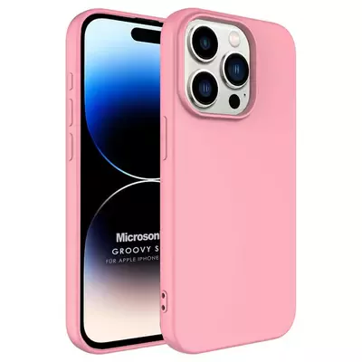 Microsonic Apple iPhone 15 Pro Kılıf Groovy Soft Rose Gold