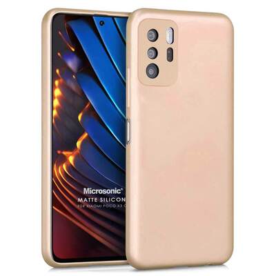 Microsonic Xiaomi Poco X3 GT Kılıf Matte Silicone Gold