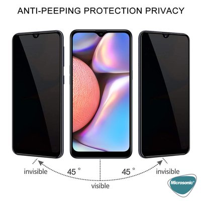 Microsonic Samsung Galaxy A10S Invisible Privacy Kavisli Ekran Koruyucu Siyah