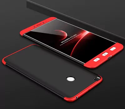 Microsonic Xiaomi Mi Max 2 Kılıf Double Dip 360 Protective Siyah Kırmızı