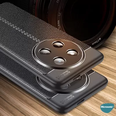 Microsonic Honor Magic 7 Lite Kılıf Deri Dokulu Silikon Siyah