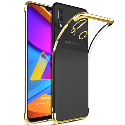 Microsonic Samsung Galaxy M10S Kılıf Skyfall Transparent Clear Gold