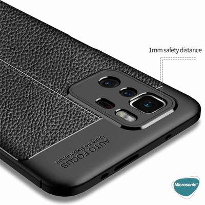 Microsonic Xiaomi Poco X3 GT Kılıf Deri Dokulu Silikon Siyah