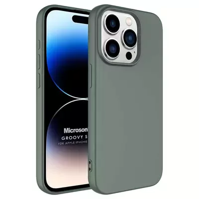 Microsonic Apple iPhone 15 Pro Kılıf Groovy Soft Koyu Yeşil