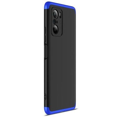 Microsonic Xiaomi Redmi K40 Pro Kılıf Double Dip 360 Protective AYS Siyah Mavi