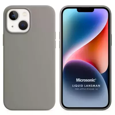 Microsonic Apple iPhone 14 Kılıf Liquid Lansman Silikon Gri