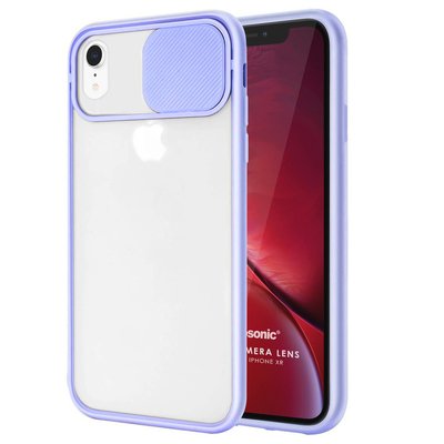 Microsonic Apple iPhone XR Kılıf Slide Camera Lens Protection Lila