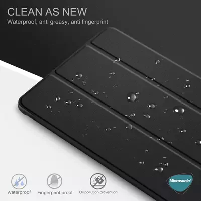 Microsonic Huawei MatePad T10 Kılıf Slim Translucent Back Smart Cover Siyah