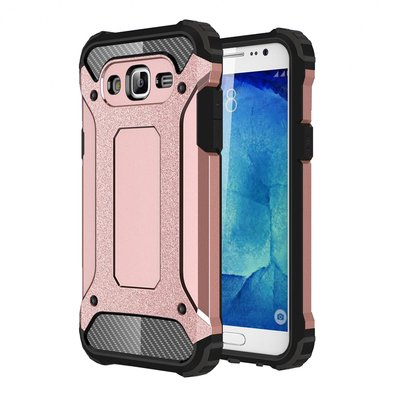 Microsonic Samsung Galaxy J7 Kılıf Rugged Armor Rose Gold