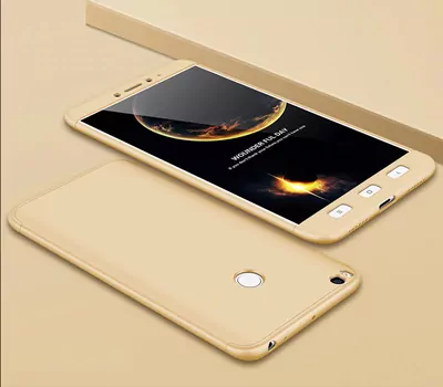 Microsonic Xiaomi Mi Max 2 Kılıf Double Dip 360 Protective Gold