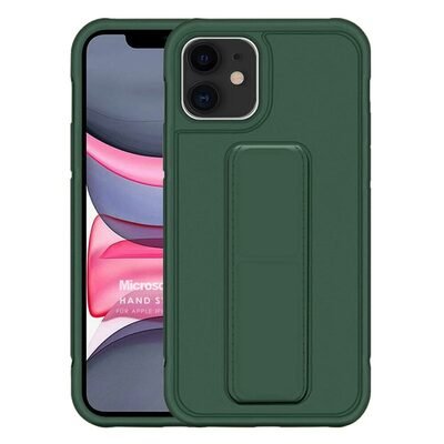 Microsonic Apple iPhone 11 Kılıf Hand Strap Koyu Yeşil