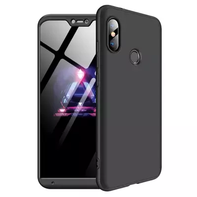 Microsonic Xiaomi Mi A2 Lite Kılıf Double Dip 360 Protective Siyah