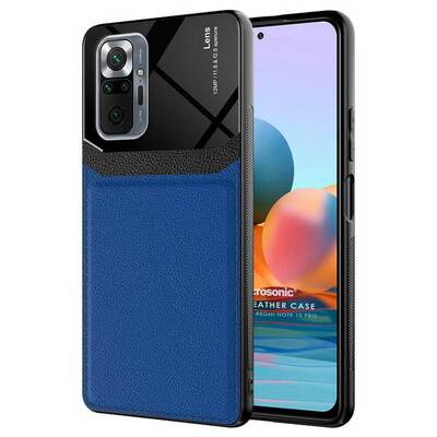 Microsonic Xiaomi Redmi Note 10 Pro Kılıf Uniq Leather Lacivert