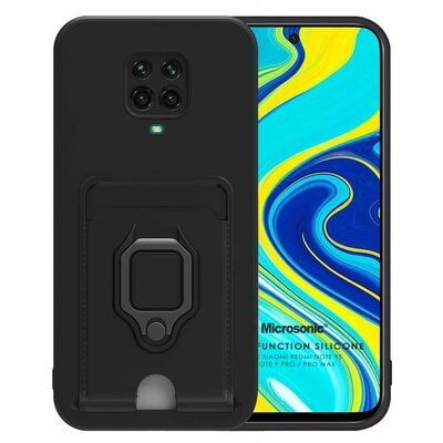 Microsonic Xiaomi Redmi Note 9 Pro Kılıf Multifunction Silicone Siyah