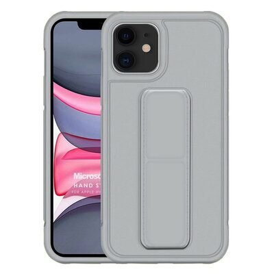 Microsonic Apple iPhone 11 Kılıf Hand Strap Gri