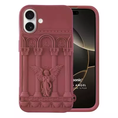 Microsonic Apple iPhone 16 Kılıf Praying Angel Bordo