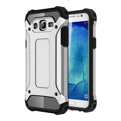 Microsonic Samsung Galaxy J7 Core Kılıf Rugged Armor Gümüş