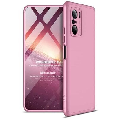 Microsonic Xiaomi Redmi K40 Pro Kılıf Double Dip 360 Protective AYS Rose Gold