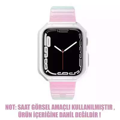 Microsonic Apple Watch 4 44mm Kordon Fullbody Quadra Resist Pembe Mavi