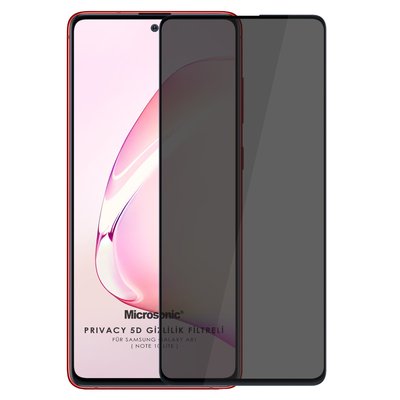 Microsonic Samsung Galaxy Note 10 Lite Invisible Privacy Kavisli Ekran Koruyucu Siyah