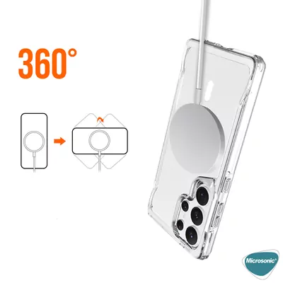 Microsonic Samsung Galaxy S25 Ultra Kılıf MagSafe Trex Bumper Şeffaf