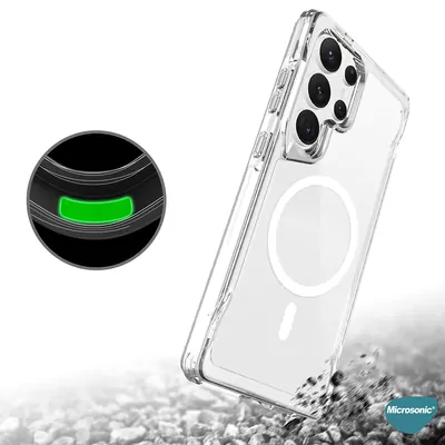 Microsonic Samsung Galaxy S25 Ultra Kılıf MagSafe Trex Bumper Şeffaf