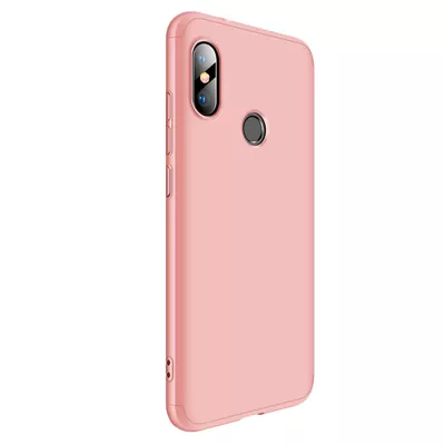 Microsonic Xiaomi Mi A2 Lite Kılıf Double Dip 360 Protective Rose Gold