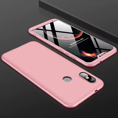 Microsonic Xiaomi Mi A2 Lite Kılıf Double Dip 360 Protective Rose Gold