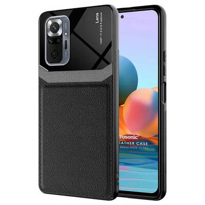 Microsonic Xiaomi Redmi Note 10 Pro Kılıf Uniq Leather Siyah