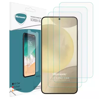 Microsonic Samsung Galaxy S24 FE Screen Protector Nano Glass Cam Ekran Koruyucu (3`lü Paket)