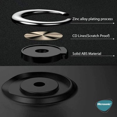 Microsonic Xiaomi Redmi 9 Kılıf Kickstand Ring Holder Kırmızı