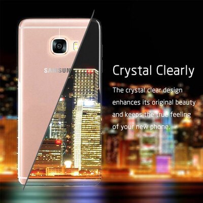 Microsonic Samsung Galaxy C5 Kılıf Transparent Soft Pembe