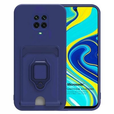 Microsonic Xiaomi Redmi Note 9 Pro Kılıf Multifunction Silicone Lacivert