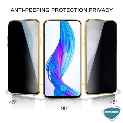 Microsonic Oppo Reno 2Z Invisible Privacy Kavisli Ekran Koruyucu Siyah