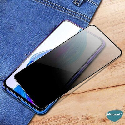 Microsonic Oppo Reno 2Z Invisible Privacy Kavisli Ekran Koruyucu Siyah