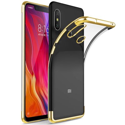 Microsonic Xiaomi Mi 8 Kılıf Skyfall Transparent Clear Gold