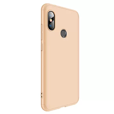 Microsonic Xiaomi Mi A2 Lite Kılıf Double Dip 360 Protective Gold