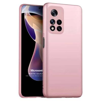 Microsonic Xiaomi Redmi Note 11 Pro Plus Kılıf Matte Silicone Rose Gold