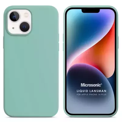 Microsonic Apple iPhone 14 Plus Kılıf Liquid Lansman Silikon Su Yeşili