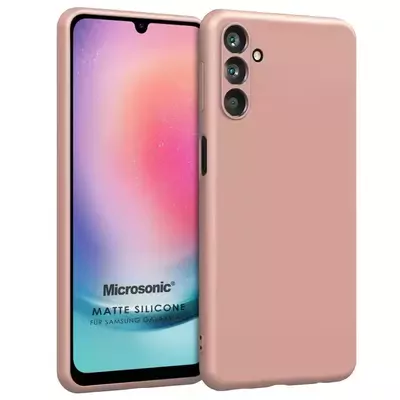 Microsonic Samsung Galaxy A24 Kılıf Matte Silicone Rose Gold